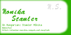 monika stamler business card